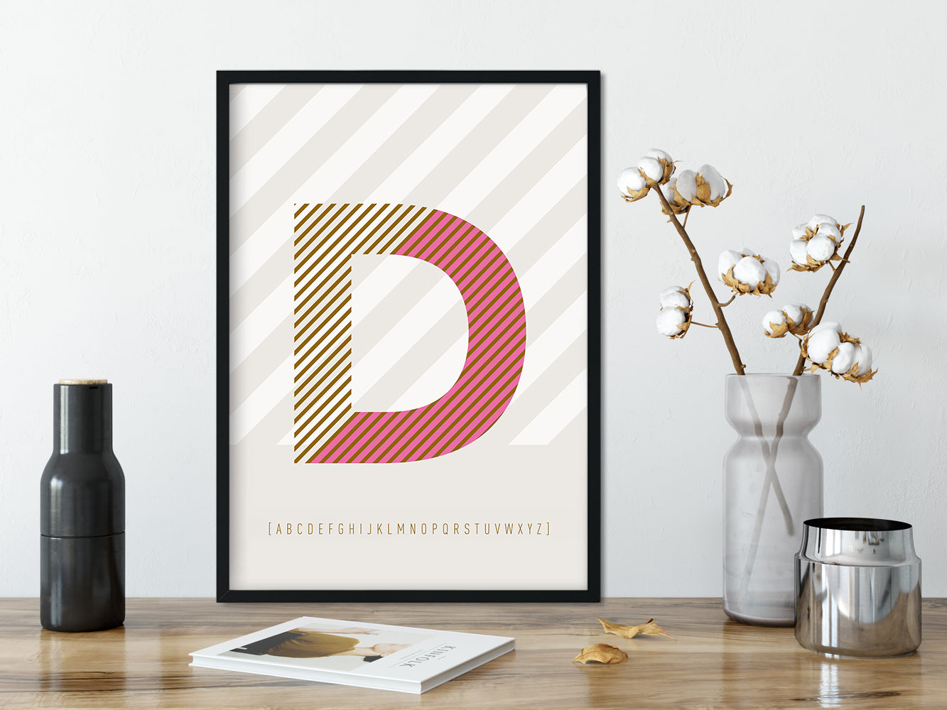 DRUCK ›D-TYPEFACE‹ / ABC, Wandbild, Typo-Poster, Kunstdruck, Alphabet, Typografie