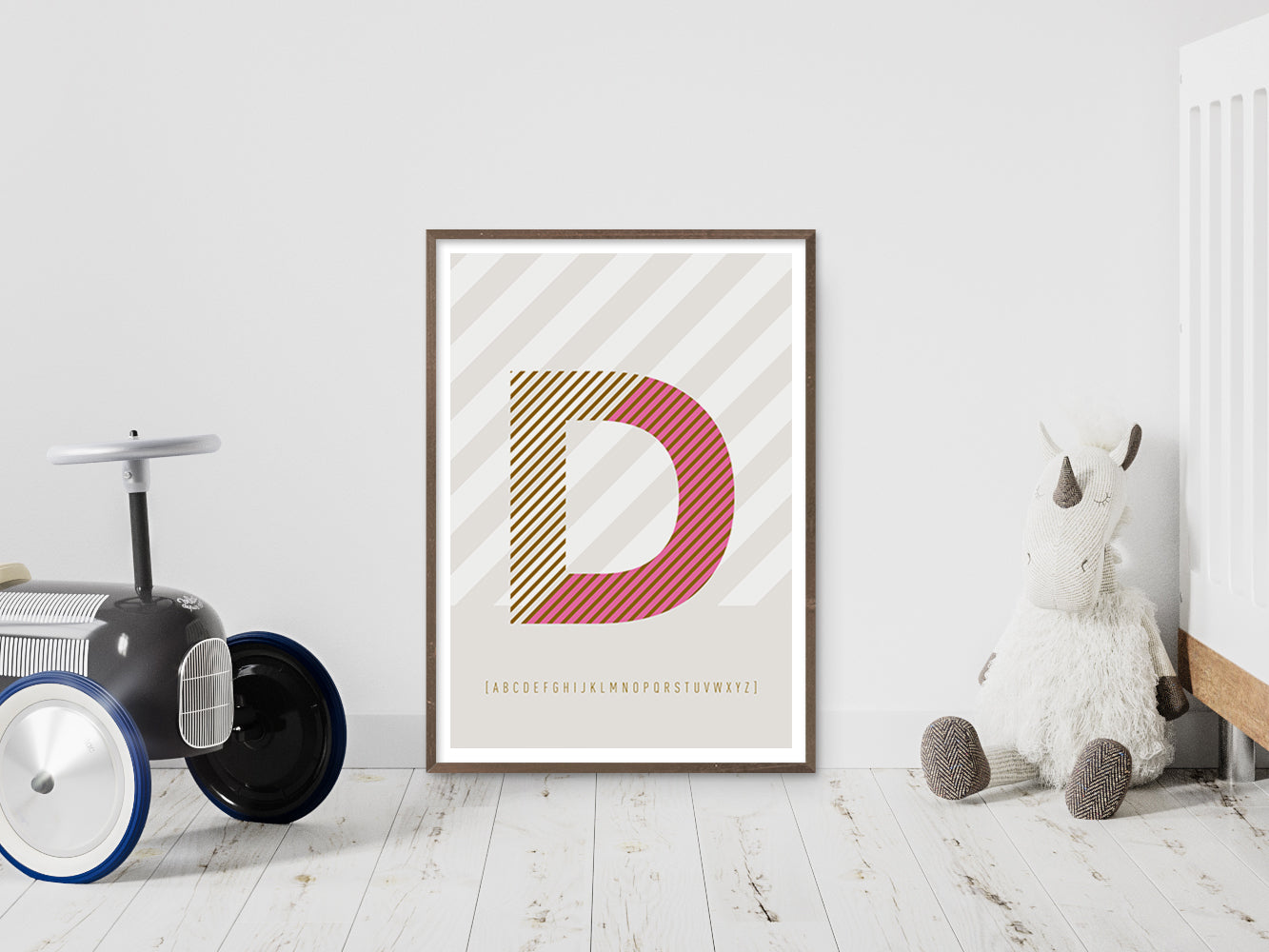 DRUCK ›D-TYPEFACE‹ / ABC, Wandbild, Typo-Poster, Kunstdruck, Alphabet, Typografie