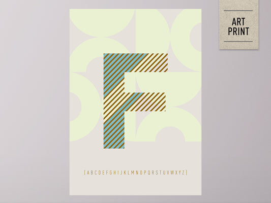 DRUCK ›F-TYPEFACE‹ / ABC, Wandbild, Typo-Poster, Kunstdruck, Alphabet, Typografie