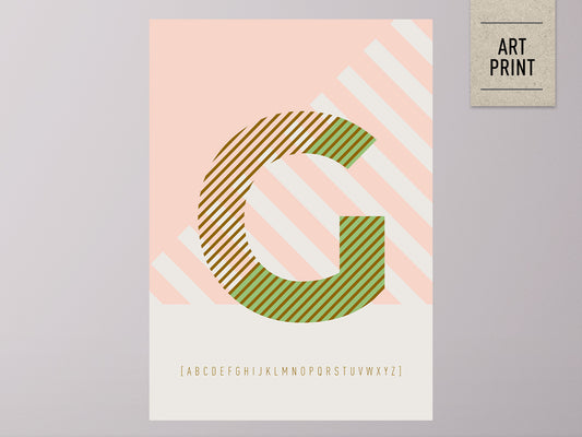 DRUCK ›G-TYPEFACE‹ / ABC, Wandbild, Typo-Poster, Kunstdruck, Alphabet, Typografie