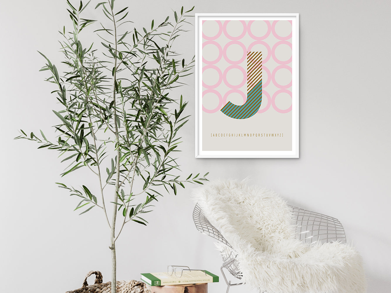 DRUCK ›J-TYPEFACE‹ / ABC, Wandbild, Typo-Poster, Kunstdruck, Alphabet, Typografie