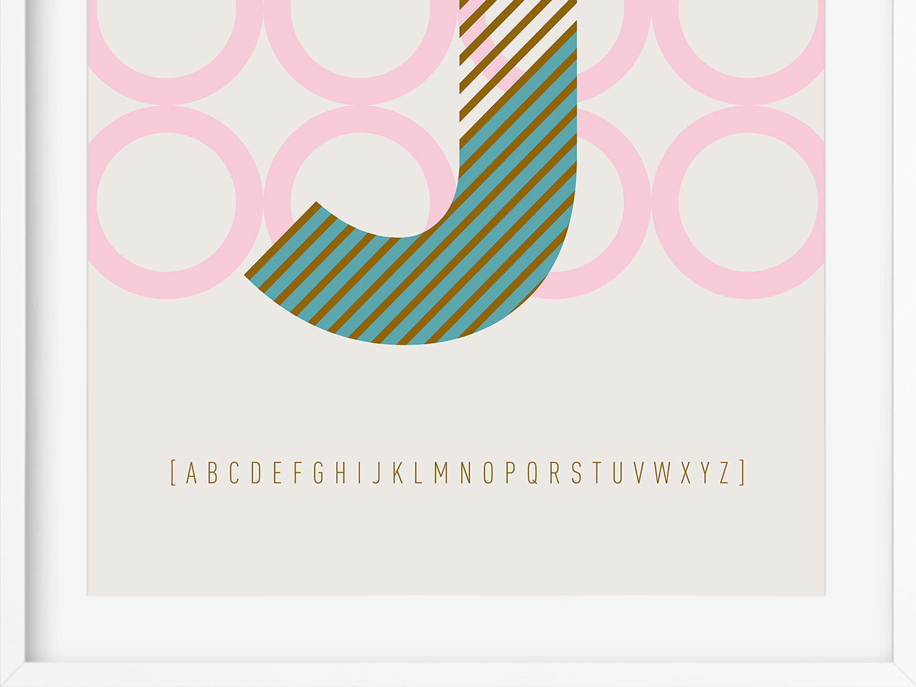 DRUCK ›J-TYPEFACE‹ / ABC, Wandbild, Typo-Poster, Kunstdruck, Alphabet, Typografie