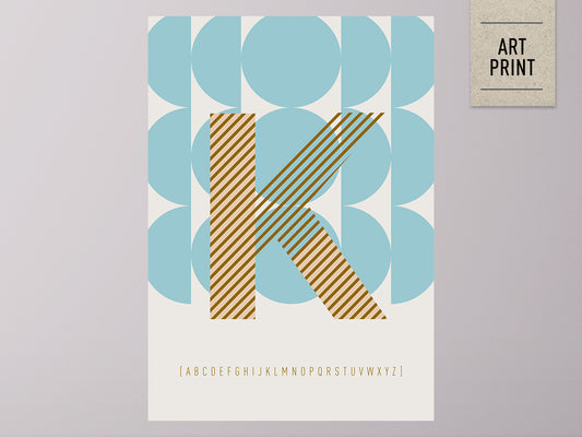 DRUCK ›K-TYPEFACE‹ / ABC, Wandbild, Typo-Poster, Kunstdruck, Alphabet, Typografie