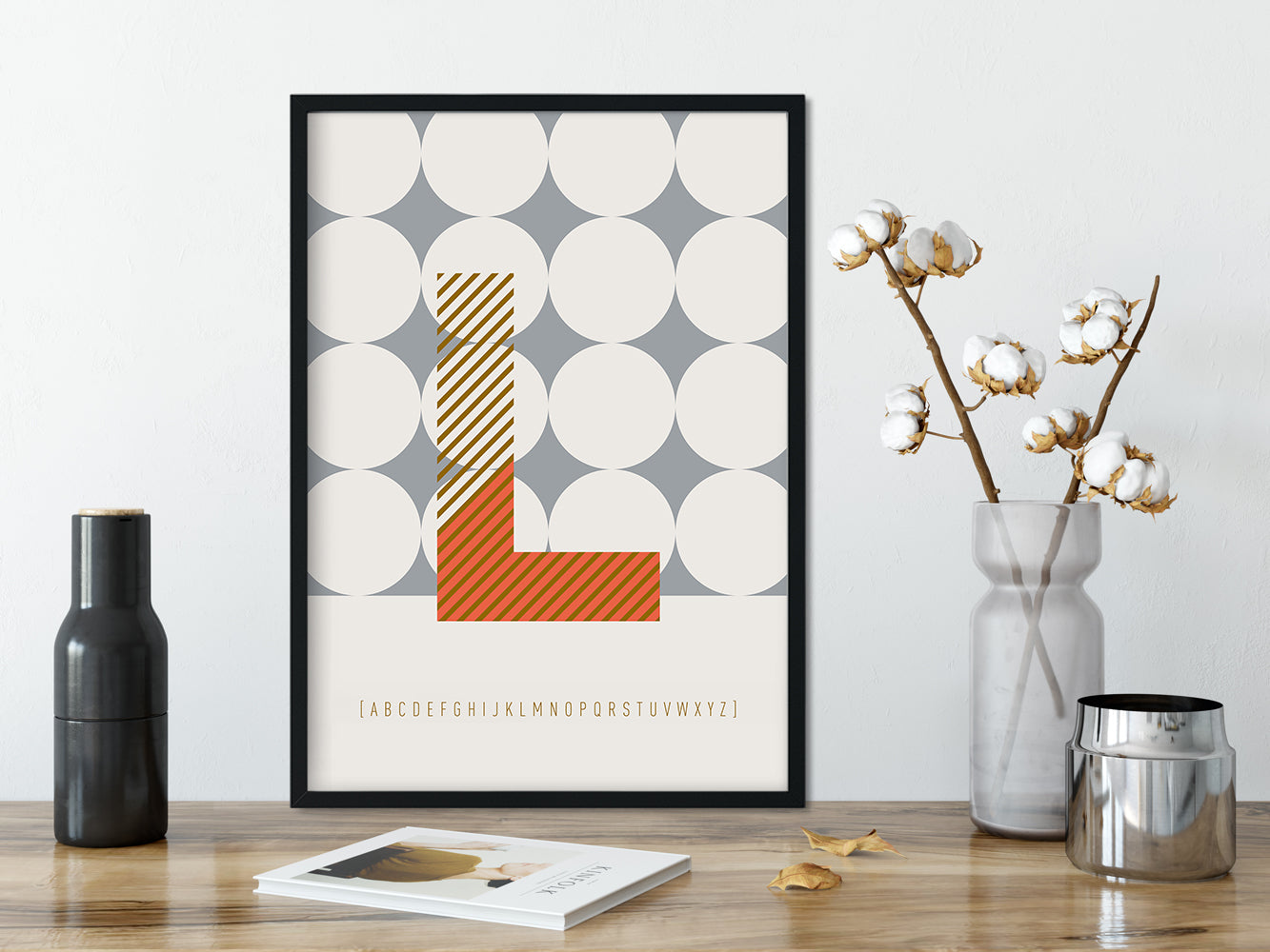 DRUCK ›L-TYPEFACE‹ / ABC, Wandbild, Typo-Poster, Kunstdruck, Alphabet, Typografie