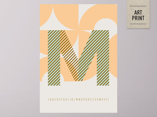 DRUCK ›M-TYPEFACE‹ / ABC, Wandbild, Typo-Poster, Kunstdruck, Alphabet, Typografie