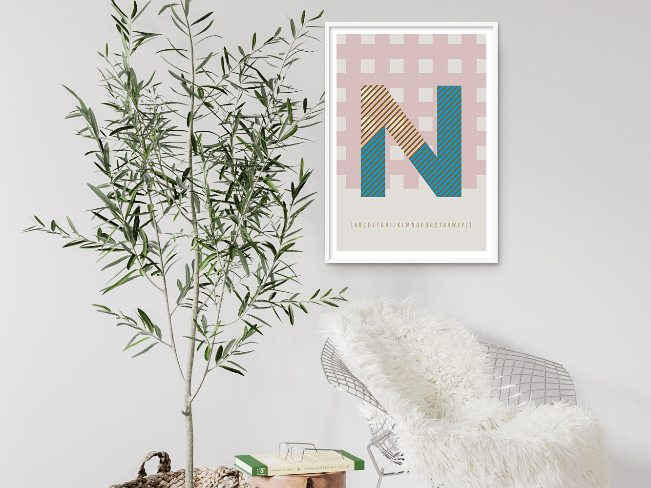 DRUCK ›N-TYPEFACE‹ / ABC, Wandbild, Typo-Poster, Kunstdruck, Alphabet, Typografie