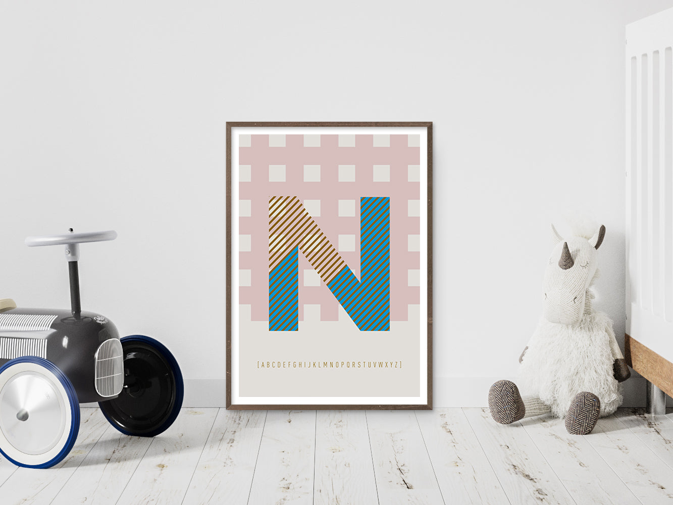 DRUCK ›N-TYPEFACE‹ / ABC, Wandbild, Typo-Poster, Kunstdruck, Alphabet, Typografie