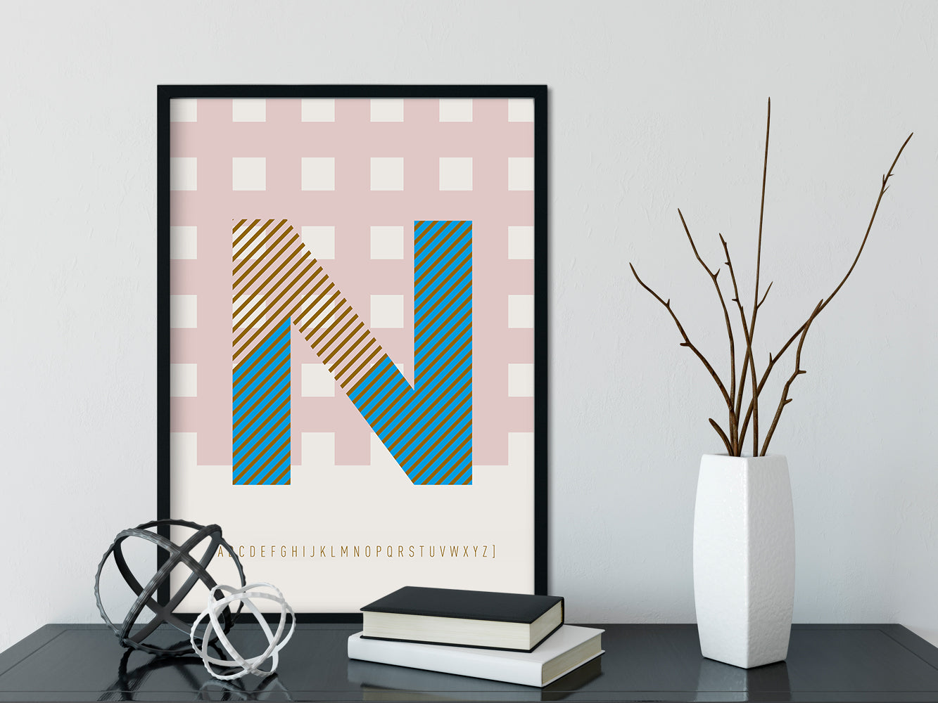 DRUCK ›N-TYPEFACE‹ / ABC, Wandbild, Typo-Poster, Kunstdruck, Alphabet, Typografie