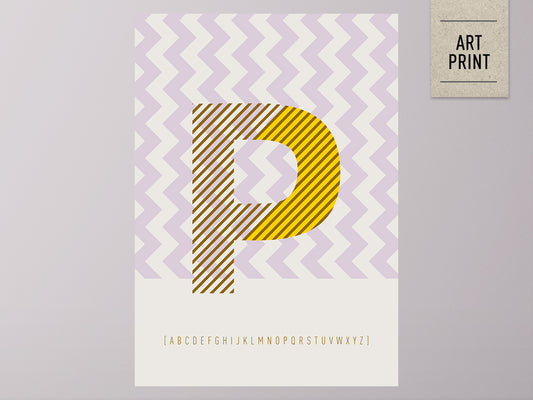 DRUCK ›P-TYPEFACE‹ / ABC, Wandbild, Typo-Poster, Kunstdruck, Alphabet, Typografie