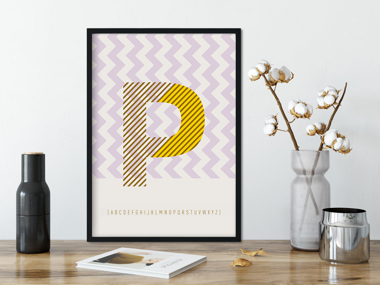 DRUCK ›P-TYPEFACE‹ / ABC, Wandbild, Typo-Poster, Kunstdruck, Alphabet, Typografie