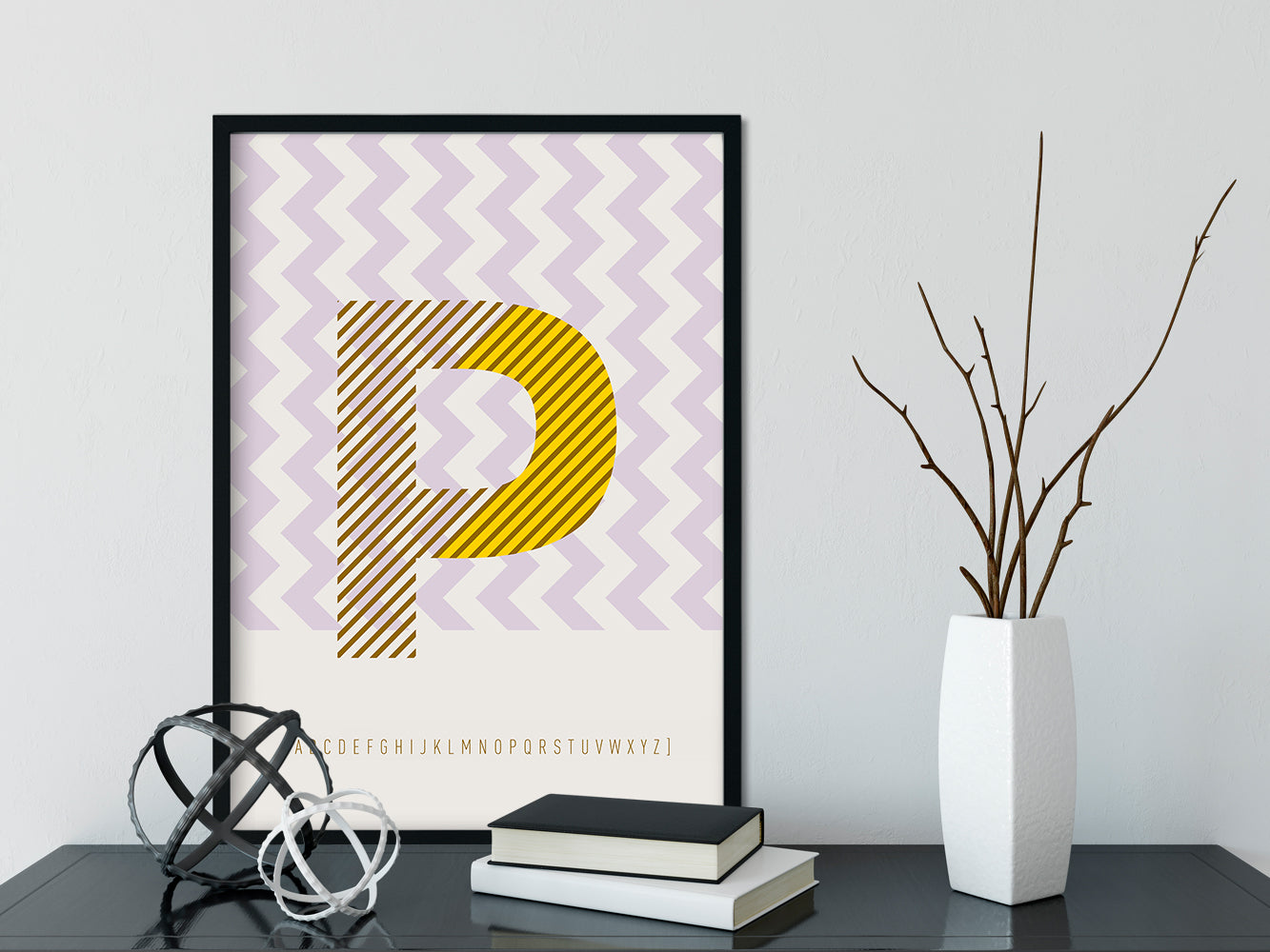 DRUCK ›P-TYPEFACE‹ / ABC, Wandbild, Typo-Poster, Kunstdruck, Alphabet, Typografie