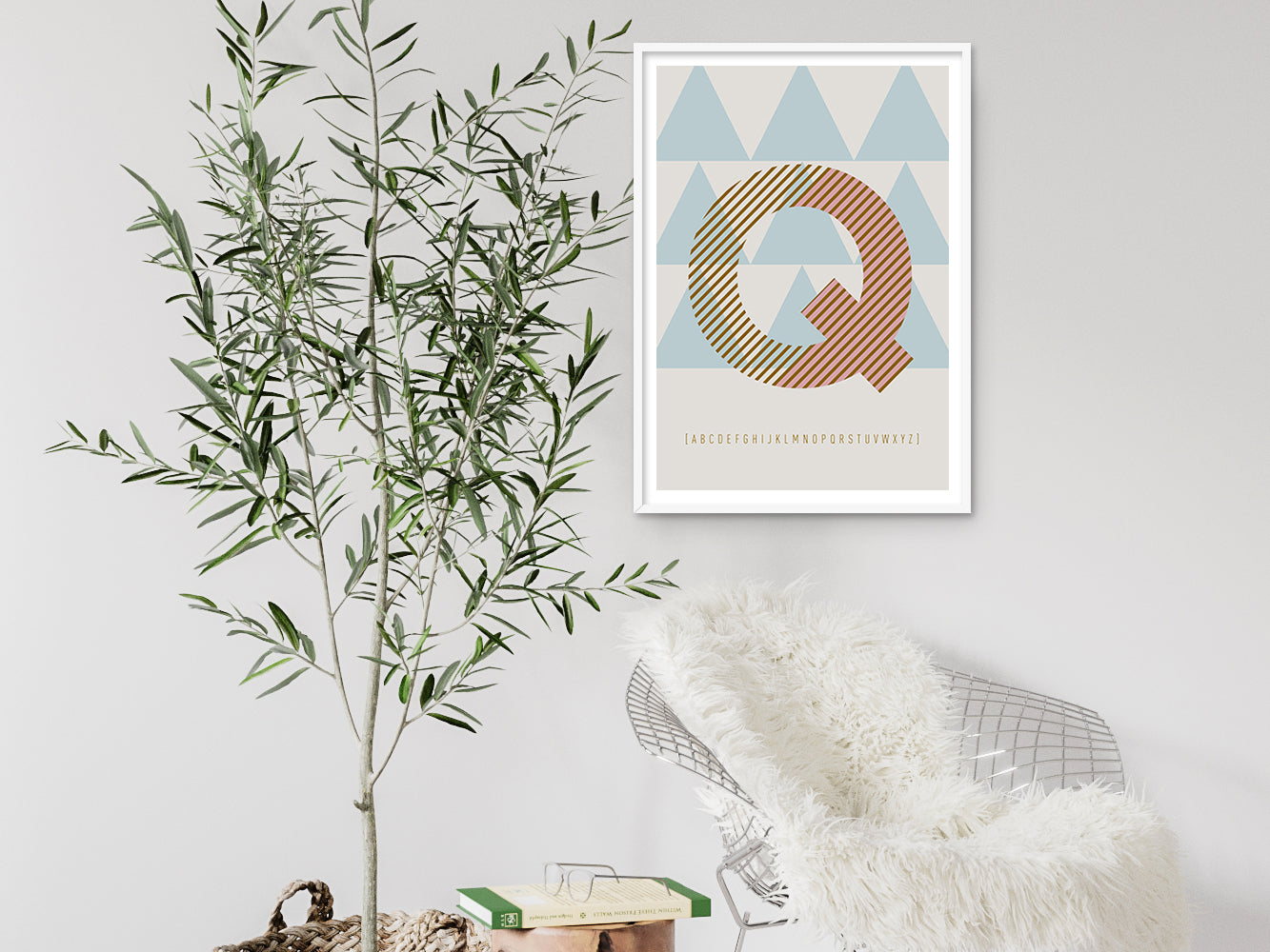 DRUCK ›Q-TYPEFACE‹ / ABC, Wandbild, Typo-Poster, Kunstdruck, Alphabet, Typografie