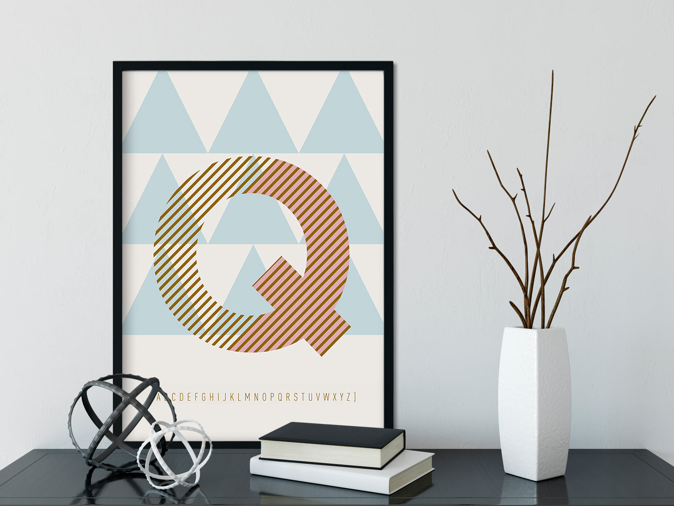 DRUCK ›Q-TYPEFACE‹ / ABC, Wandbild, Typo-Poster, Kunstdruck, Alphabet, Typografie