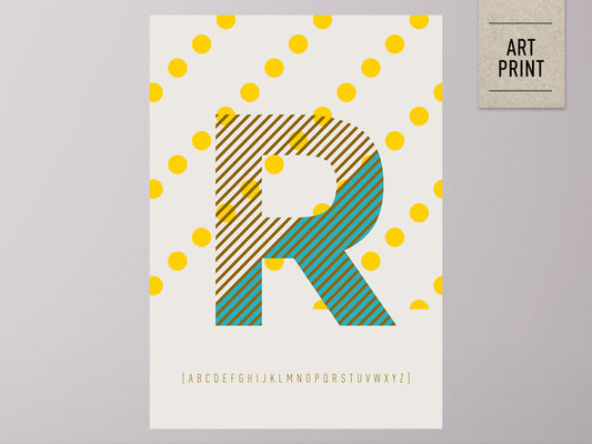 DRUCK ›R-TYPEFACE‹ / ABC, Wandbild, Typo-Poster, Kunstdruck, Alphabet, Typografie