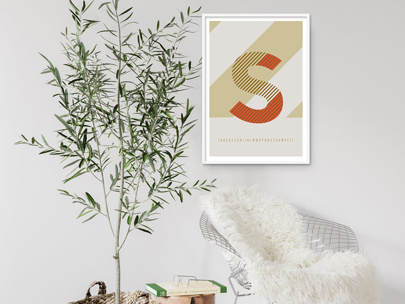 DRUCK ›S-TYPEFACE‹ / ABC, Wandbild, Typo-Poster, Kunstdruck, Alphabet, Typografie