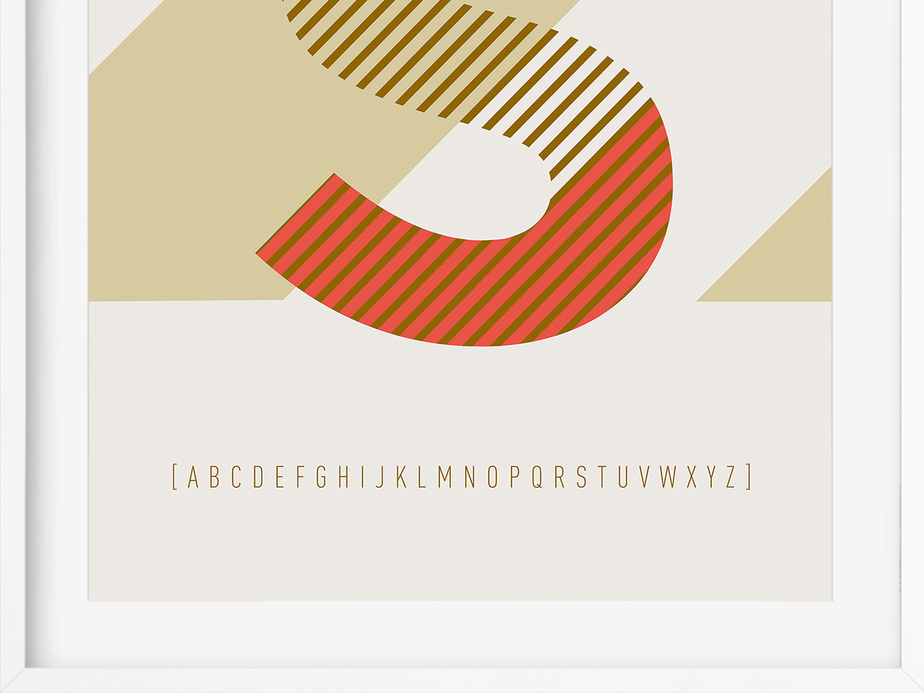 DRUCK ›S-TYPEFACE‹ / ABC, Wandbild, Typo-Poster, Kunstdruck, Alphabet, Typografie