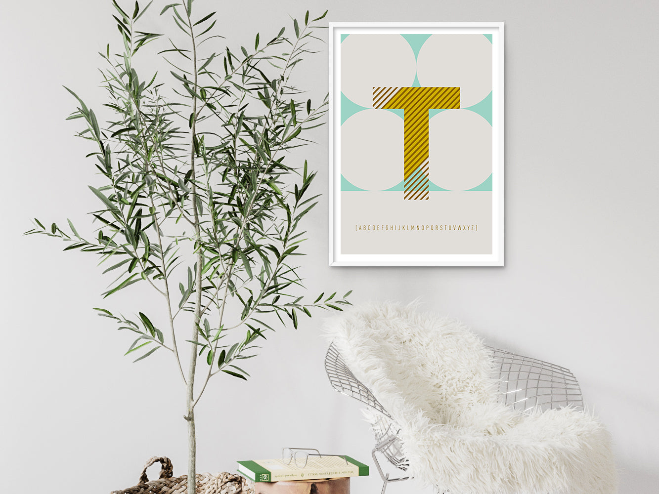 DRUCK ›T-TYPEFACE‹ / ABC, Wandbild, Typo-Poster, Kunstdruck, Alphabet, Typografie