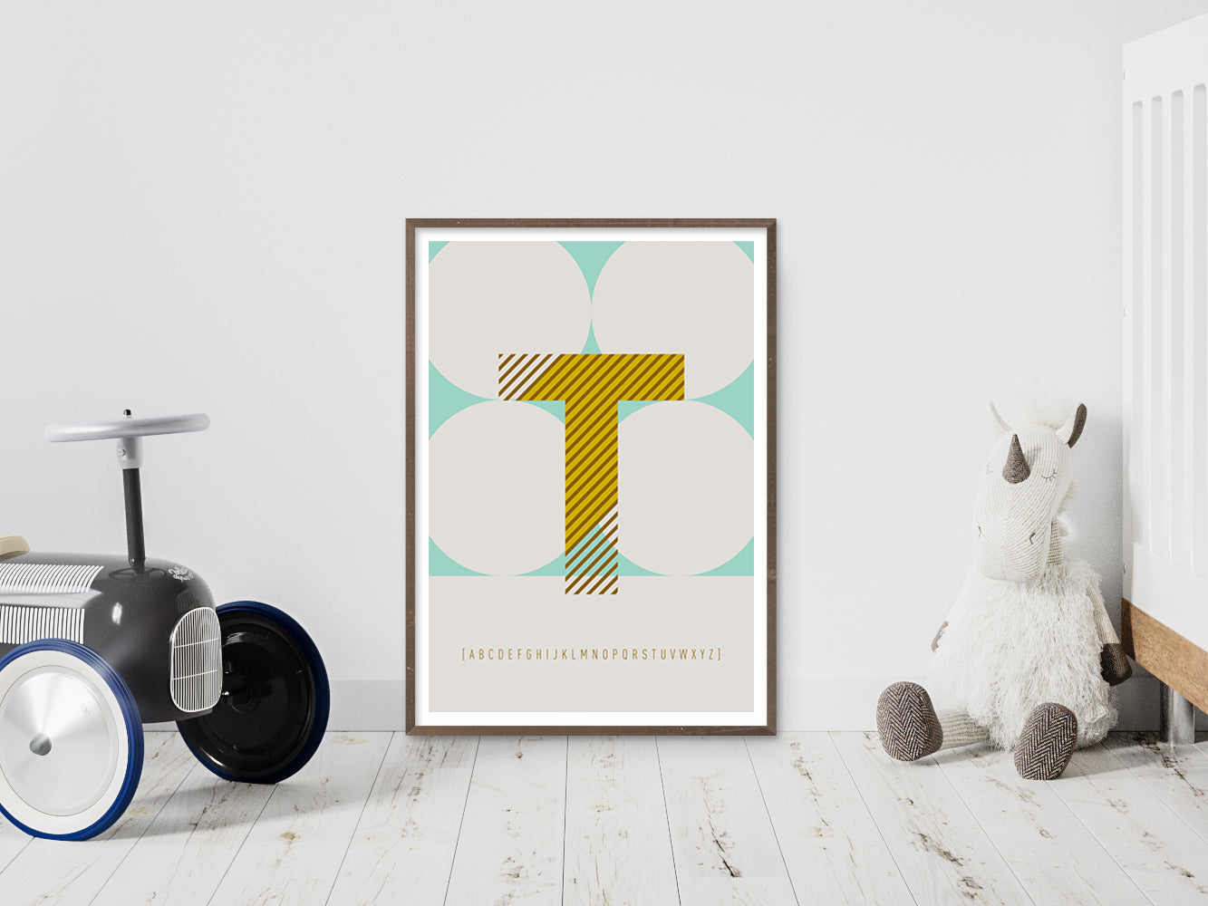 DRUCK ›T-TYPEFACE‹ / ABC, Wandbild, Typo-Poster, Kunstdruck, Alphabet, Typografie