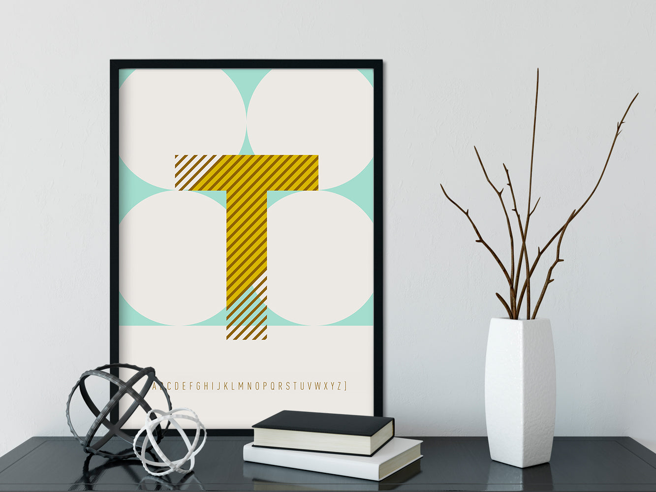 DRUCK ›T-TYPEFACE‹ / ABC, Wandbild, Typo-Poster, Kunstdruck, Alphabet, Typografie