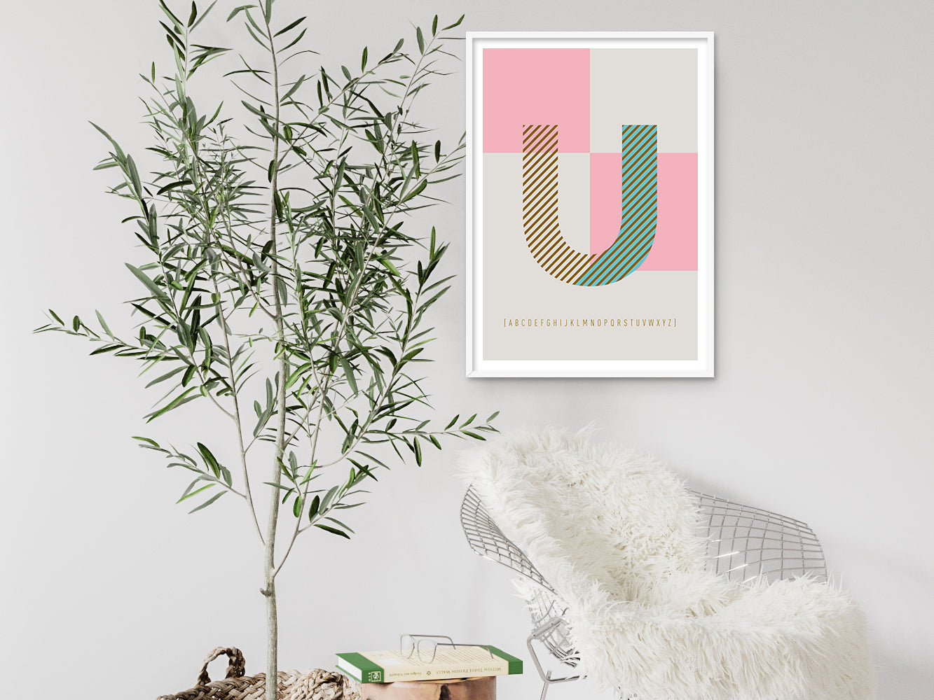 DRUCK ›U-TYPEFACE‹ / ABC, Wandbild, Typo-Poster, Kunstdruck, Alphabet, Typografie