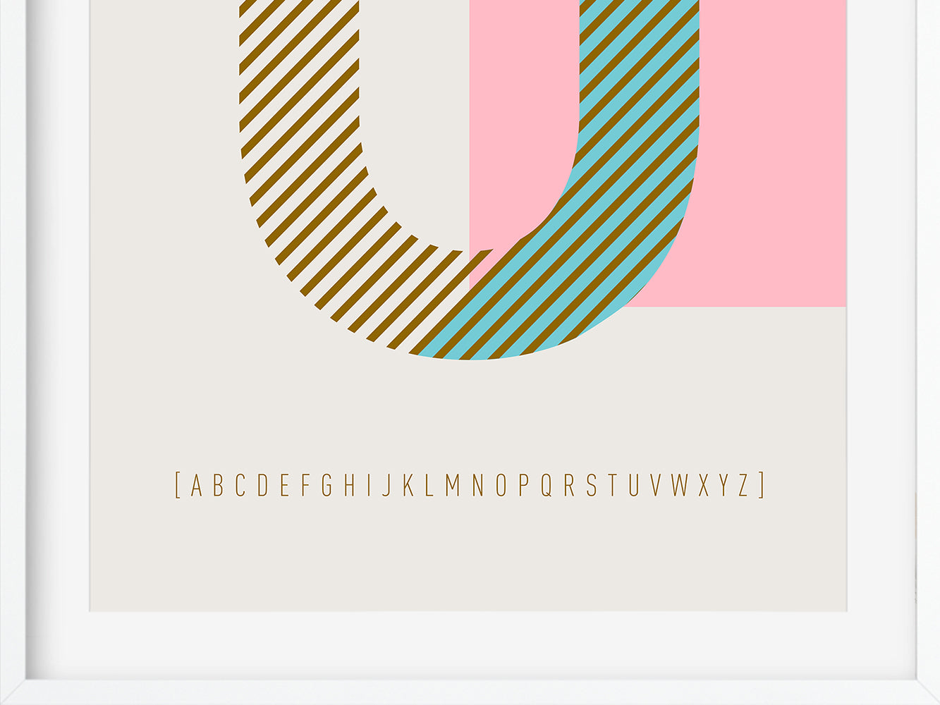 DRUCK ›U-TYPEFACE‹ / ABC, Wandbild, Typo-Poster, Kunstdruck, Alphabet, Typografie