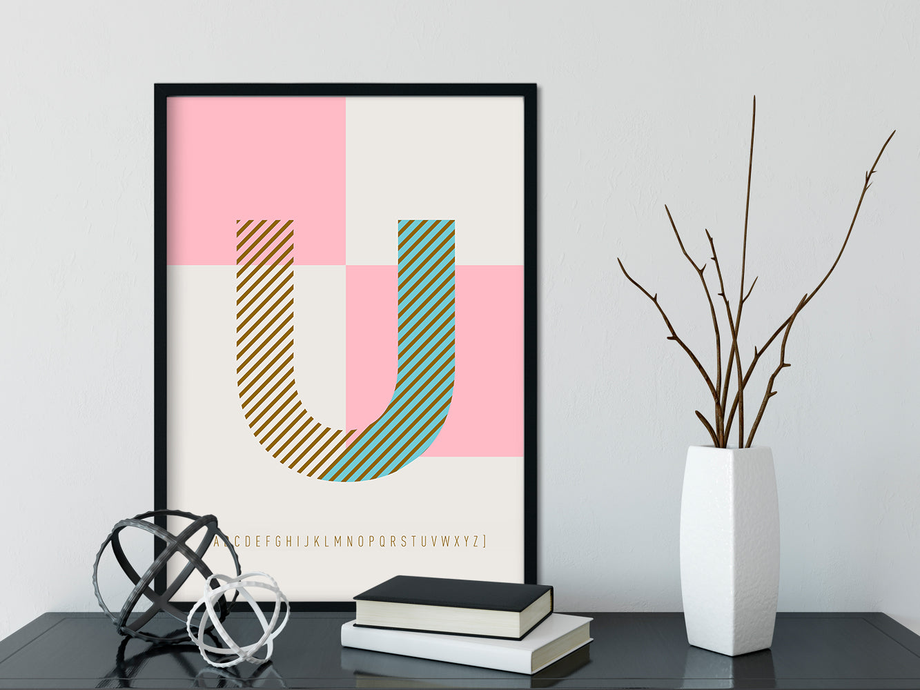 DRUCK ›U-TYPEFACE‹ / ABC, Wandbild, Typo-Poster, Kunstdruck, Alphabet, Typografie