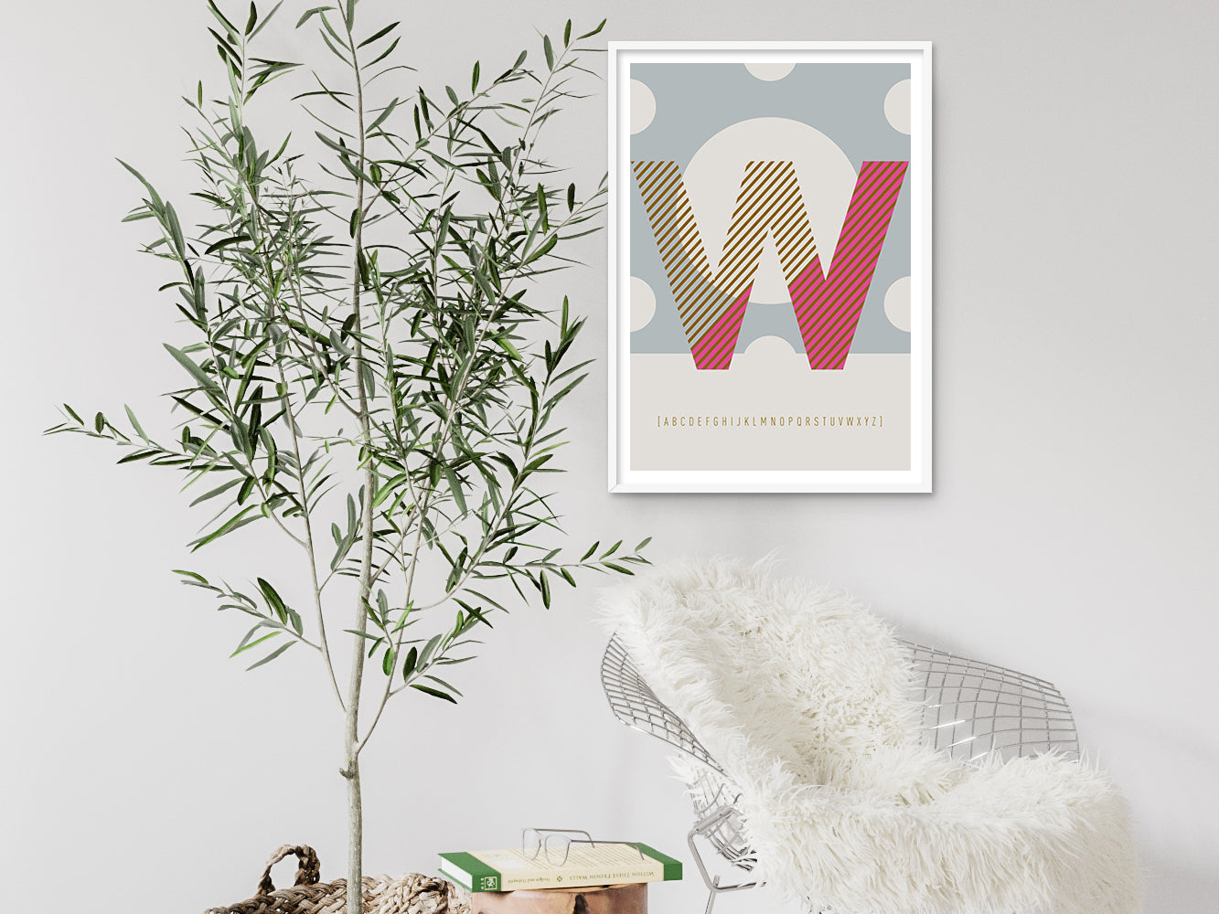 DRUCK ›W-TYPEFACE‹ / ABC, Wandbild, Typo-Poster, Kunstdruck, Alphabet, Typografie