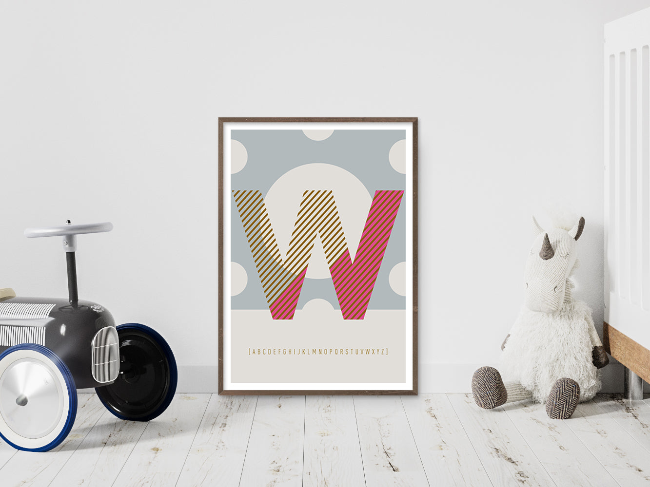 DRUCK ›W-TYPEFACE‹ / ABC, Wandbild, Typo-Poster, Kunstdruck, Alphabet, Typografie