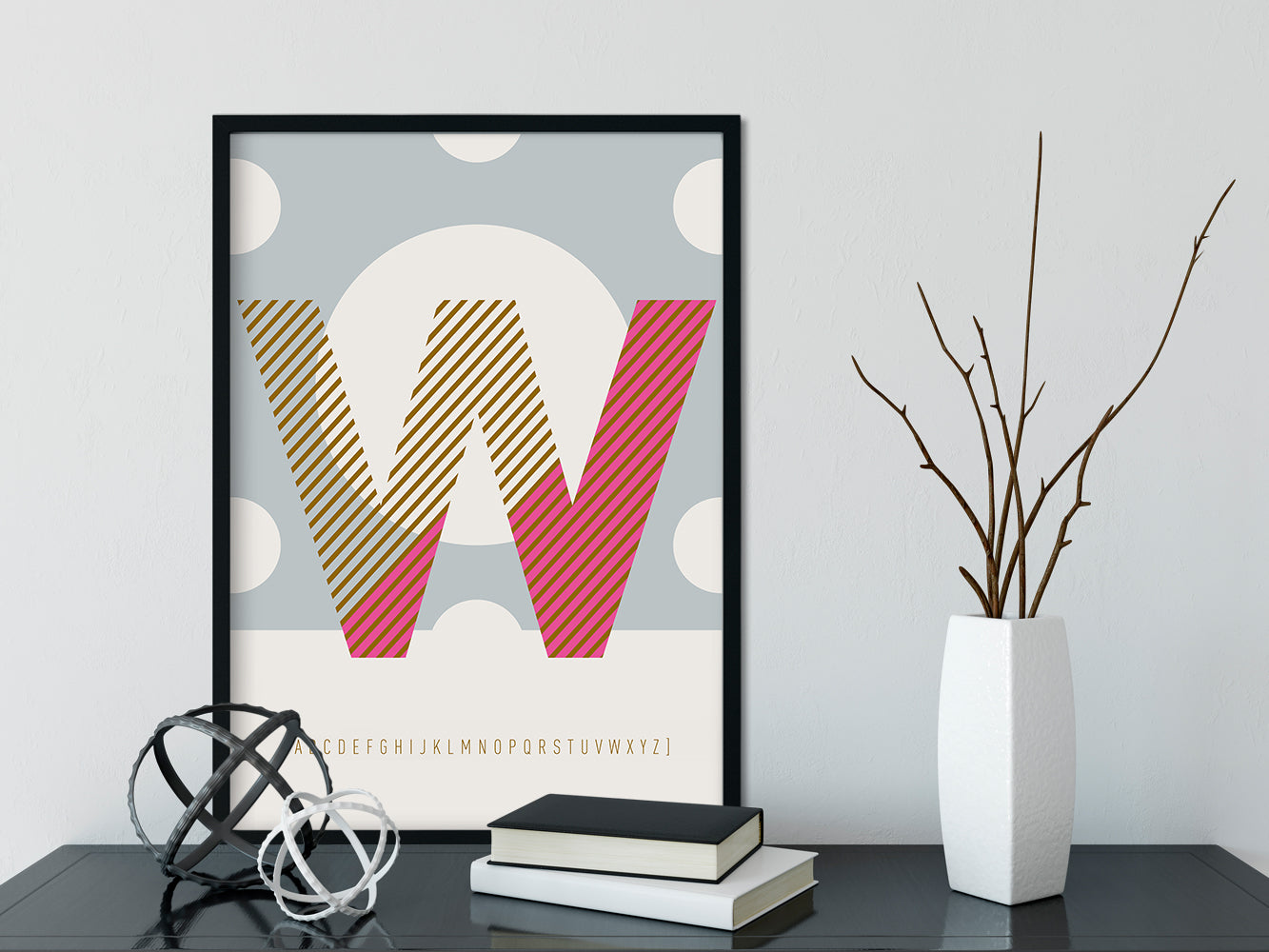 DRUCK ›W-TYPEFACE‹ / ABC, Wandbild, Typo-Poster, Kunstdruck, Alphabet, Typografie