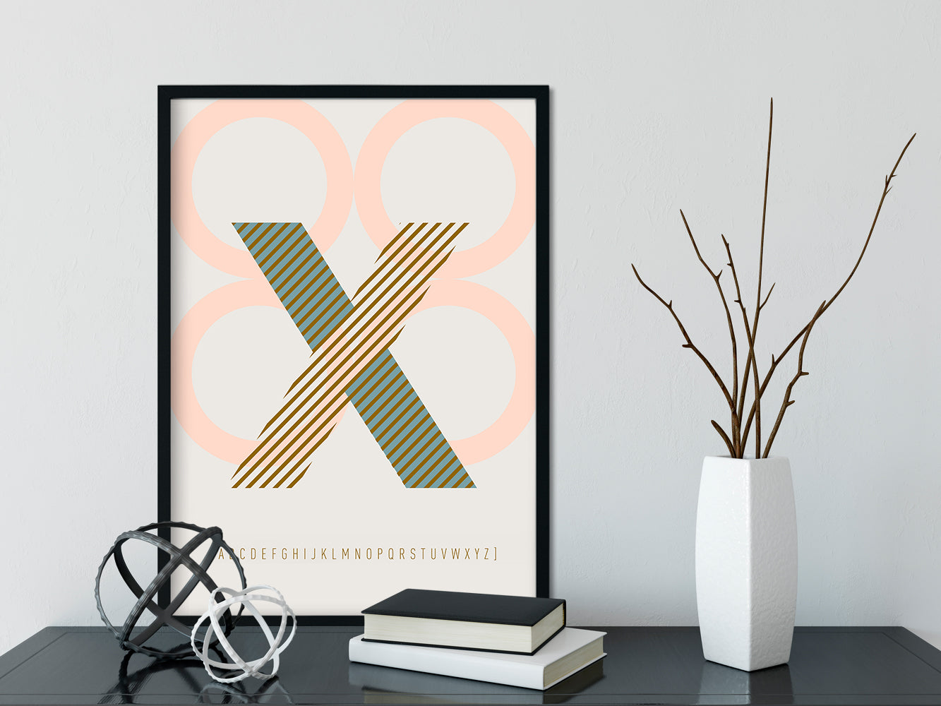 DRUCK ›X-TYPEFACE‹ / ABC, Wandbild, Typo-Poster, Kunstdruck, Alphabet, Typografie