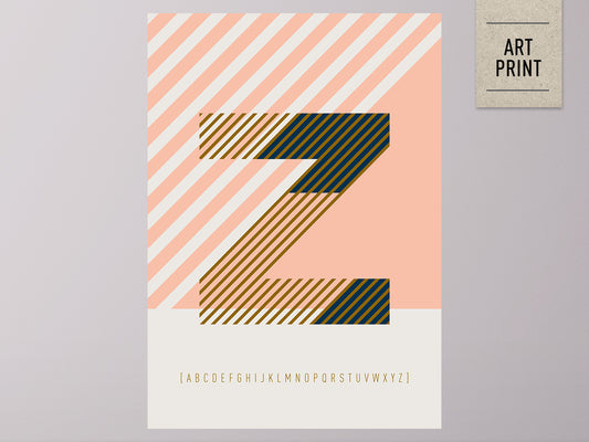 DRUCK ›Z-TYPEFACE‹ / ABC, Wandbild, Typo-Poster, Kunstdruck, Alphabet, Typografie