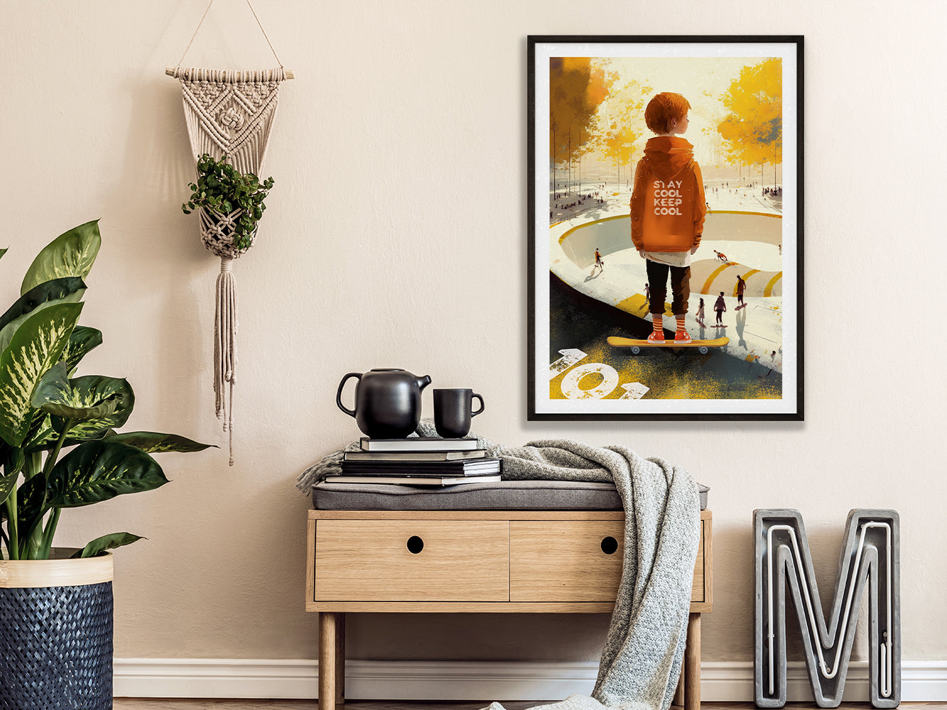 POSTER ›Skater-Boy‹, Skater Poster Print, Skateboard Illustation für's Kinderzimmer