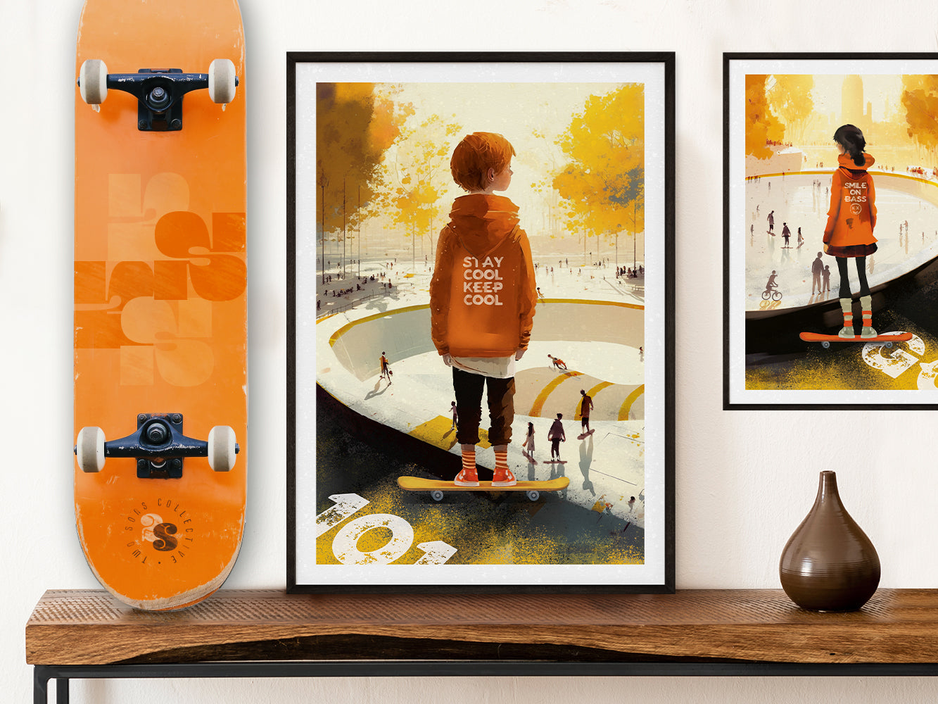 POSTER ›Skater-Boy‹, Skater Poster Print, Skateboard Illustation für's Kinderzimmer