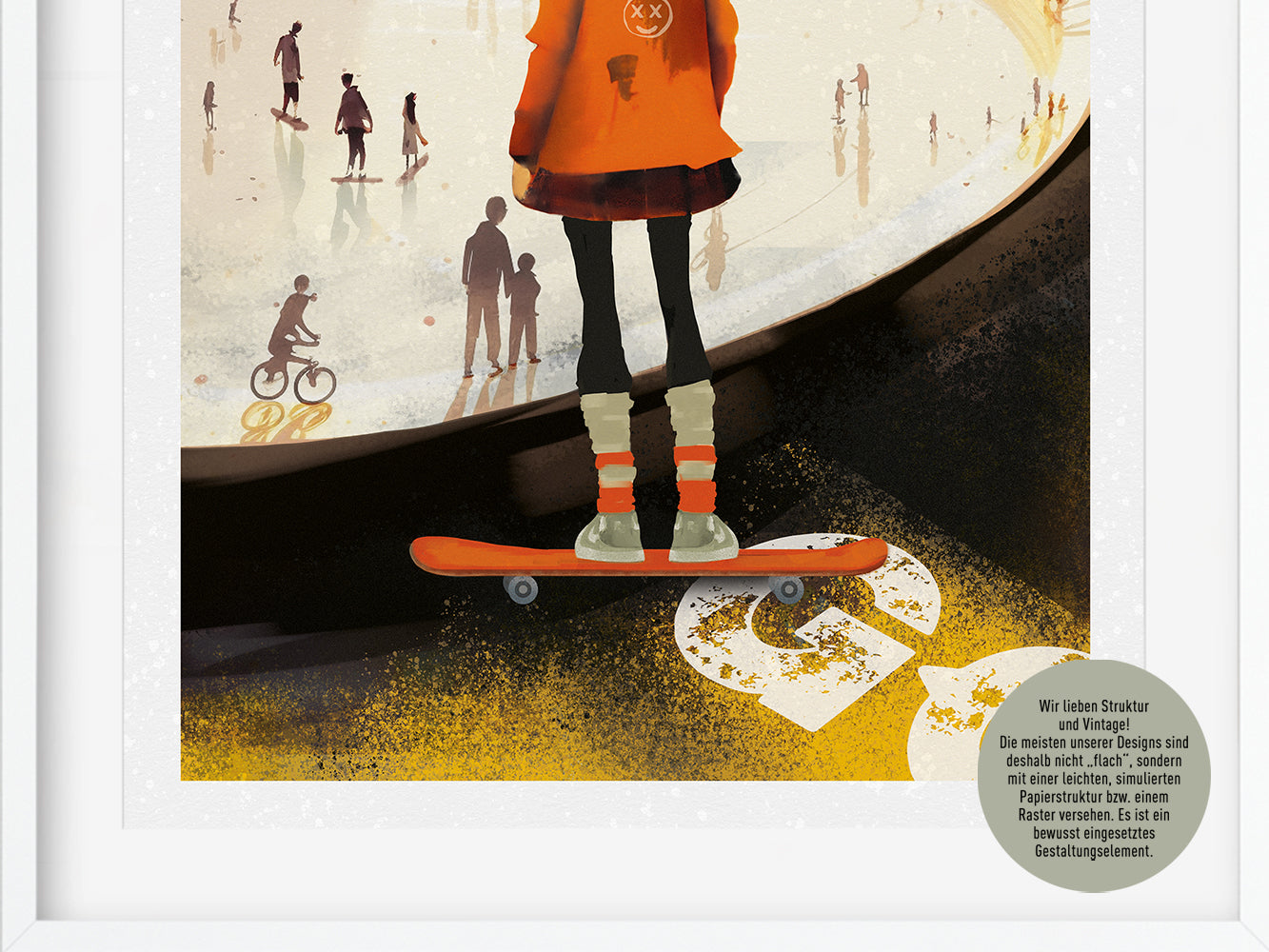 POSTER ›Skater-Girl‹, Skater Poster Print, Skateboard Illustation für's Kinderzimmer