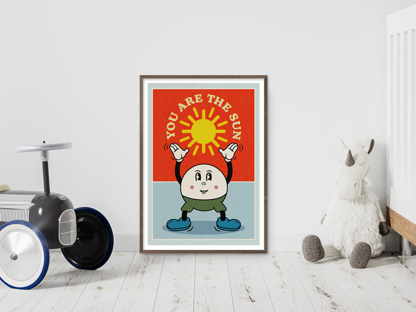 DRUCK ›You Are The Sun‹ / Wanddeko, Art Print, Sonne, Cartoon, Illustation, Retro Poster, Wandbild, Kinderzimmer
