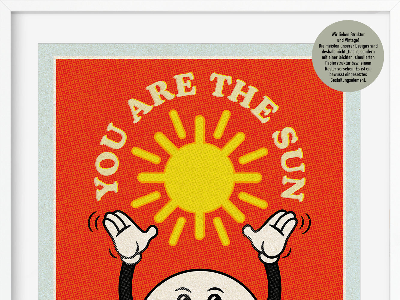 DRUCK ›You Are The Sun‹ / Wanddeko, Art Print, Sonne, Cartoon, Illustation, Retro Poster, Wandbild, Kinderzimmer