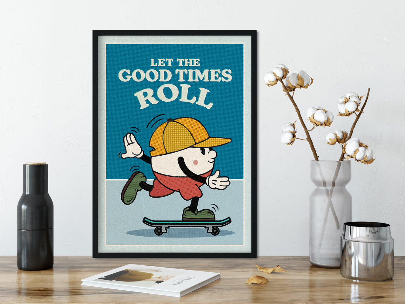 DRUCK ›Let The Good Times Roll‹ / Wanddeko, Art Print, Skateboard, Comic, Cartoon, Illustation, Retro Poster, Wandbild, Kinderzimmer