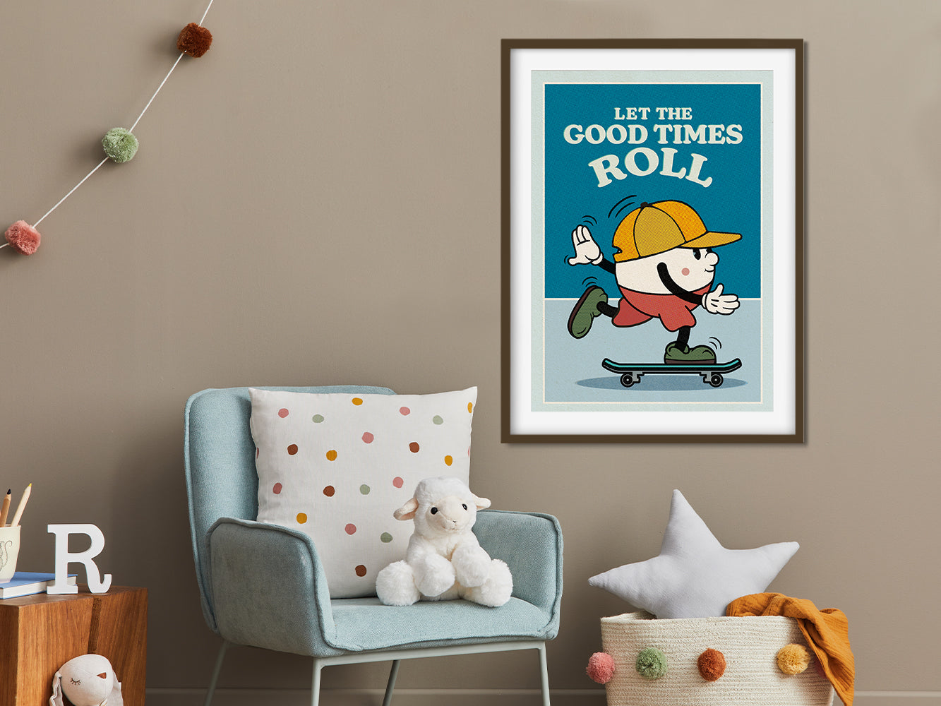 DRUCK ›Let The Good Times Roll‹ / Wanddeko, Art Print, Skateboard, Comic, Cartoon, Illustation, Retro Poster, Wandbild, Kinderzimmer