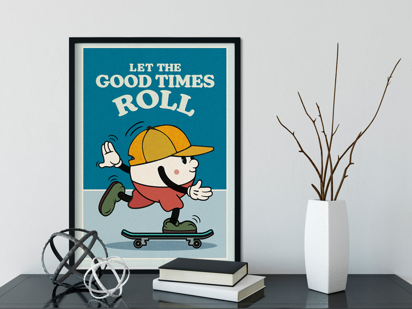 DRUCK ›Let The Good Times Roll‹ / Wanddeko, Art Print, Skateboard, Comic, Cartoon, Illustation, Retro Poster, Wandbild, Kinderzimmer