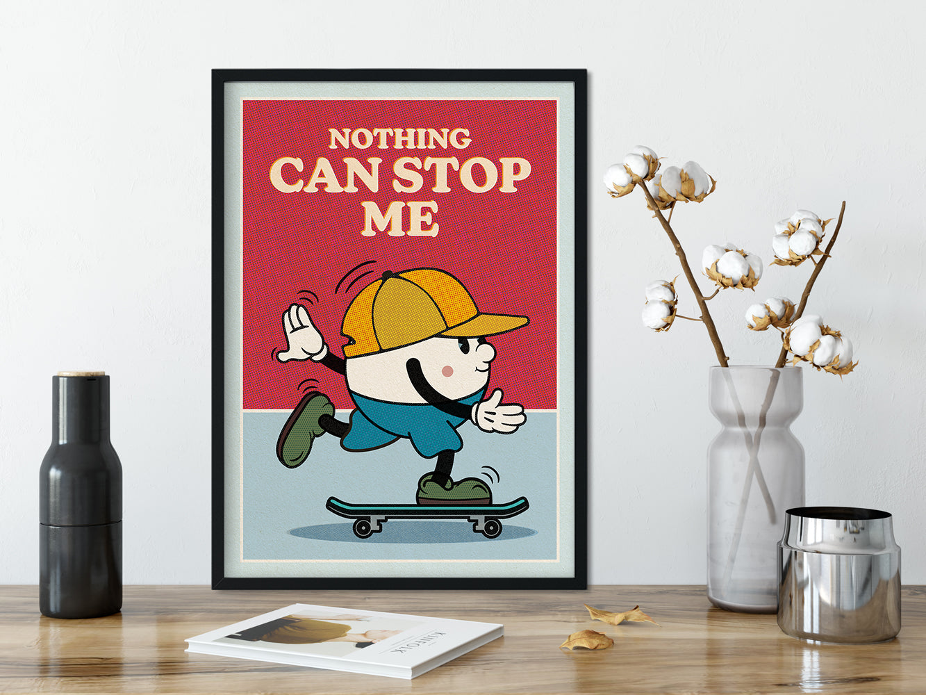 DRUCK ›Nothing Can Stop Me‹ / Wanddeko, Art Print, Skateboard, Comic, Cartoon, Illustation, Retro Poster, Wandbild, Kinderzimmer
