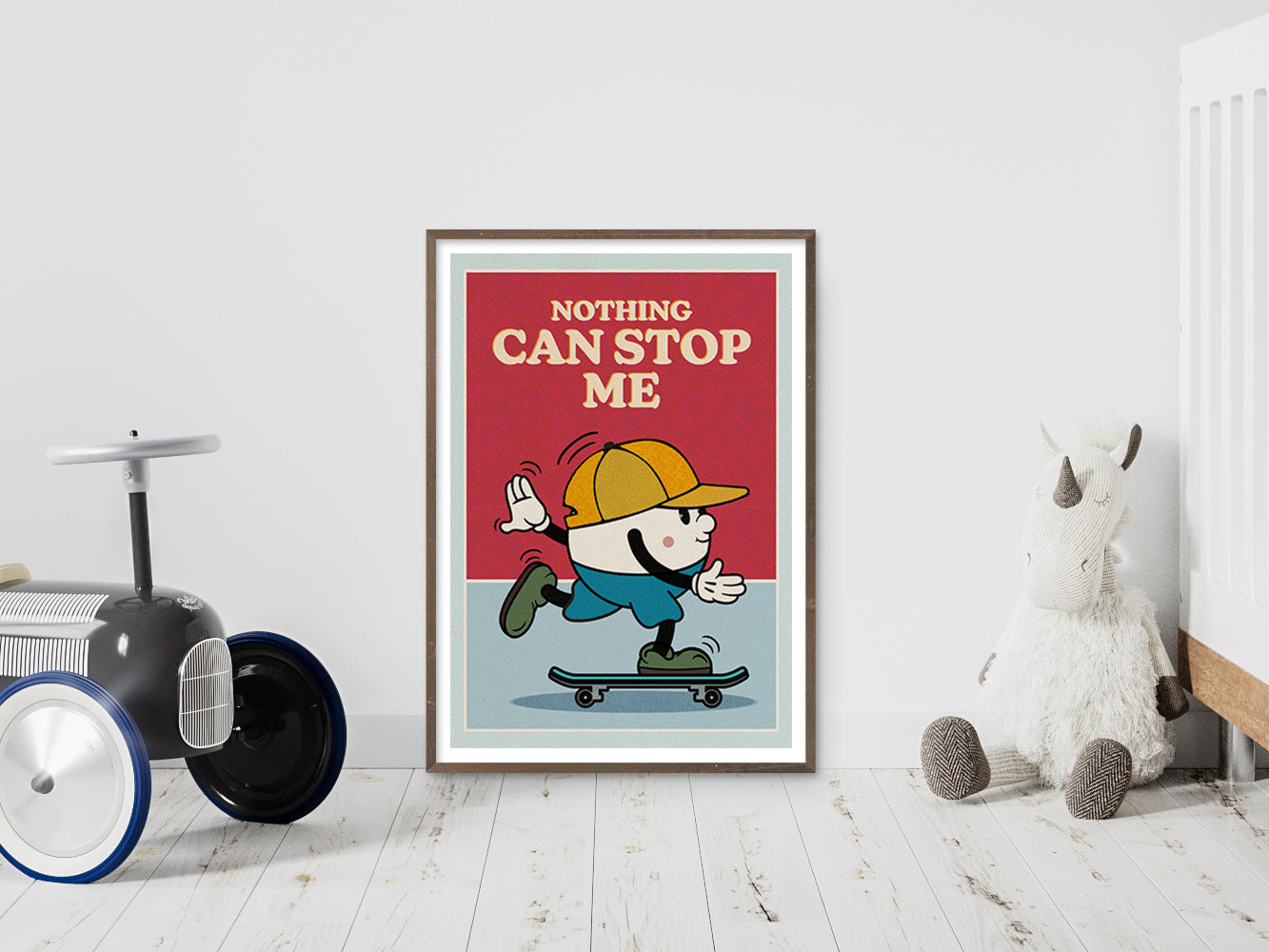 DRUCK ›Nothing Can Stop Me‹ / Wanddeko, Art Print, Skateboard, Comic, Cartoon, Illustation, Retro Poster, Wandbild, Kinderzimmer