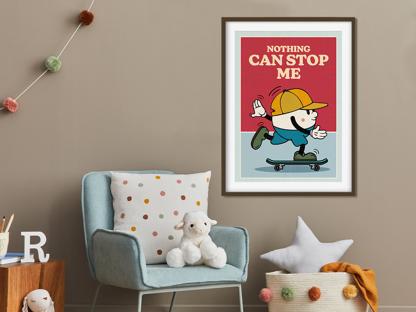 DRUCK ›Nothing Can Stop Me‹ / Wanddeko, Art Print, Skateboard, Comic, Cartoon, Illustation, Retro Poster, Wandbild, Kinderzimmer