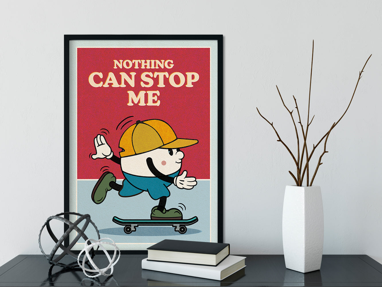 DRUCK ›Nothing Can Stop Me‹ / Wanddeko, Art Print, Skateboard, Comic, Cartoon, Illustation, Retro Poster, Wandbild, Kinderzimmer