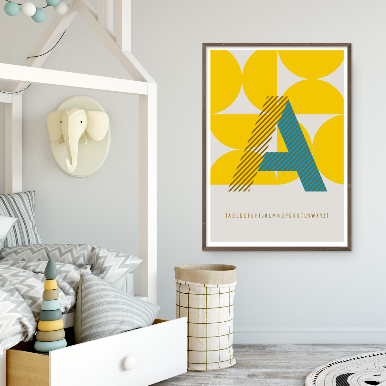 DRUCK ›Buchstabe A‹; ABC, Wandbild, Typo-Poster, Kunstdruck, Alphabet, Typografie