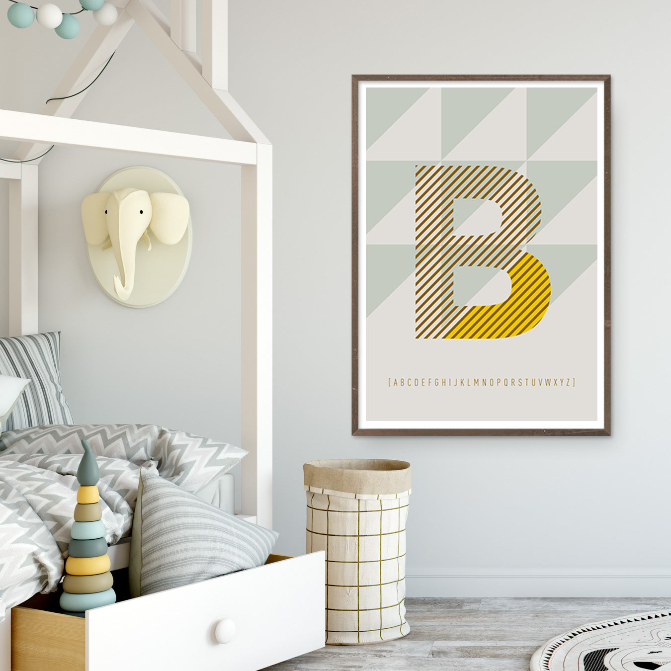 DRUCK ›B-TYPEFACE‹ / ABC, Wandbild, Typo-Poster, Kunstdruck, Alphabet, Typografie