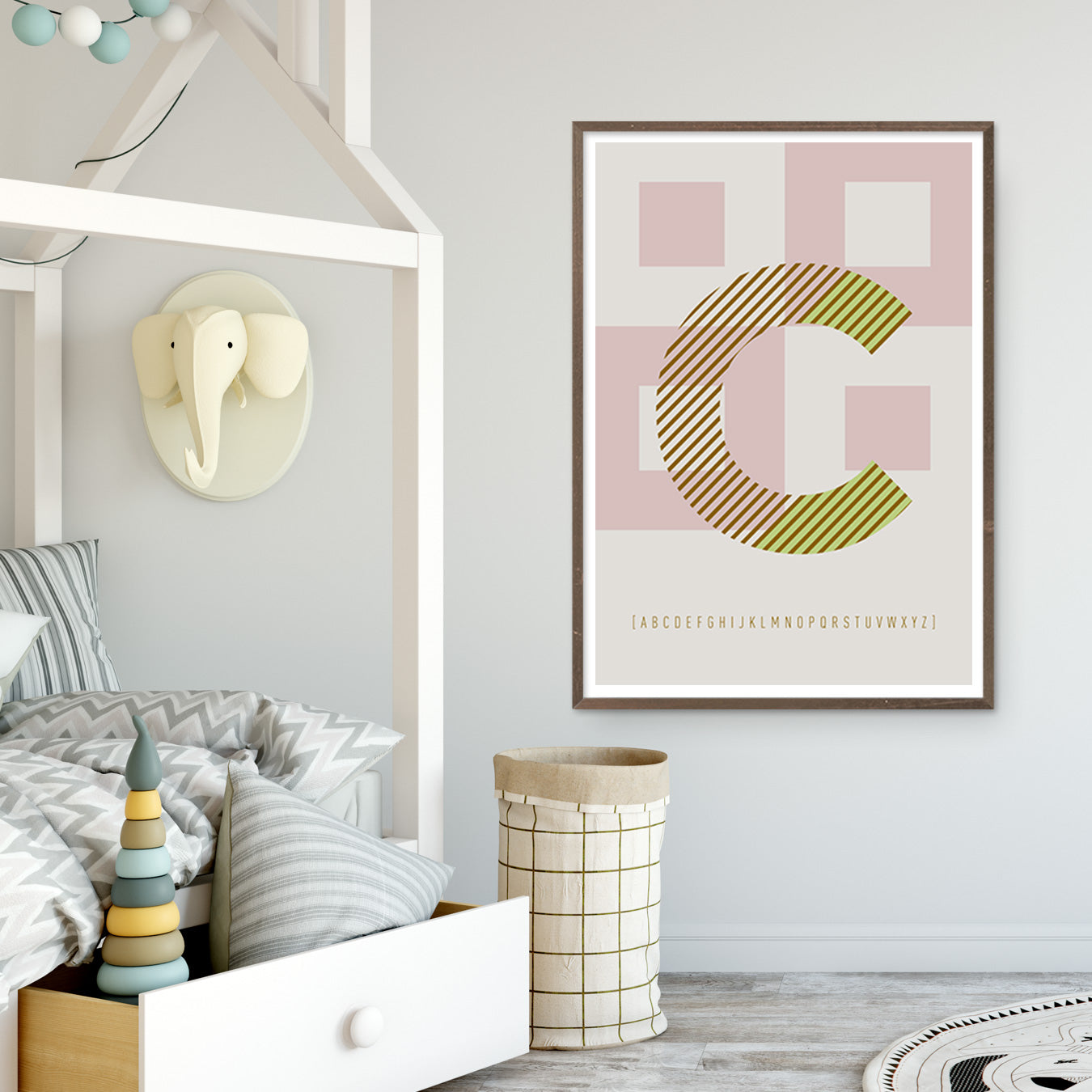 DRUCK ›C-TYPEFACE‹ / ABC, Wandbild, Typo-Poster, Kunstdruck, Alphabet, Typografie