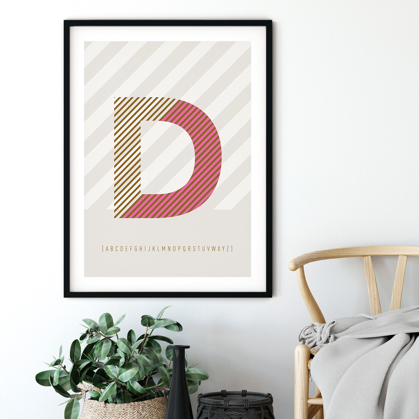 DRUCK ›D-TYPEFACE‹ / ABC, Wandbild, Typo-Poster, Kunstdruck, Alphabet, Typografie