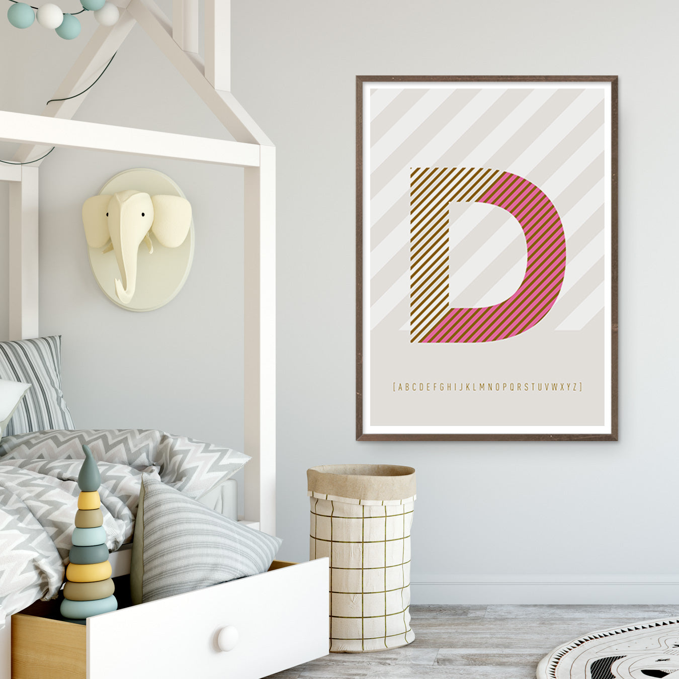 DRUCK ›D-TYPEFACE‹ / ABC, Wandbild, Typo-Poster, Kunstdruck, Alphabet, Typografie
