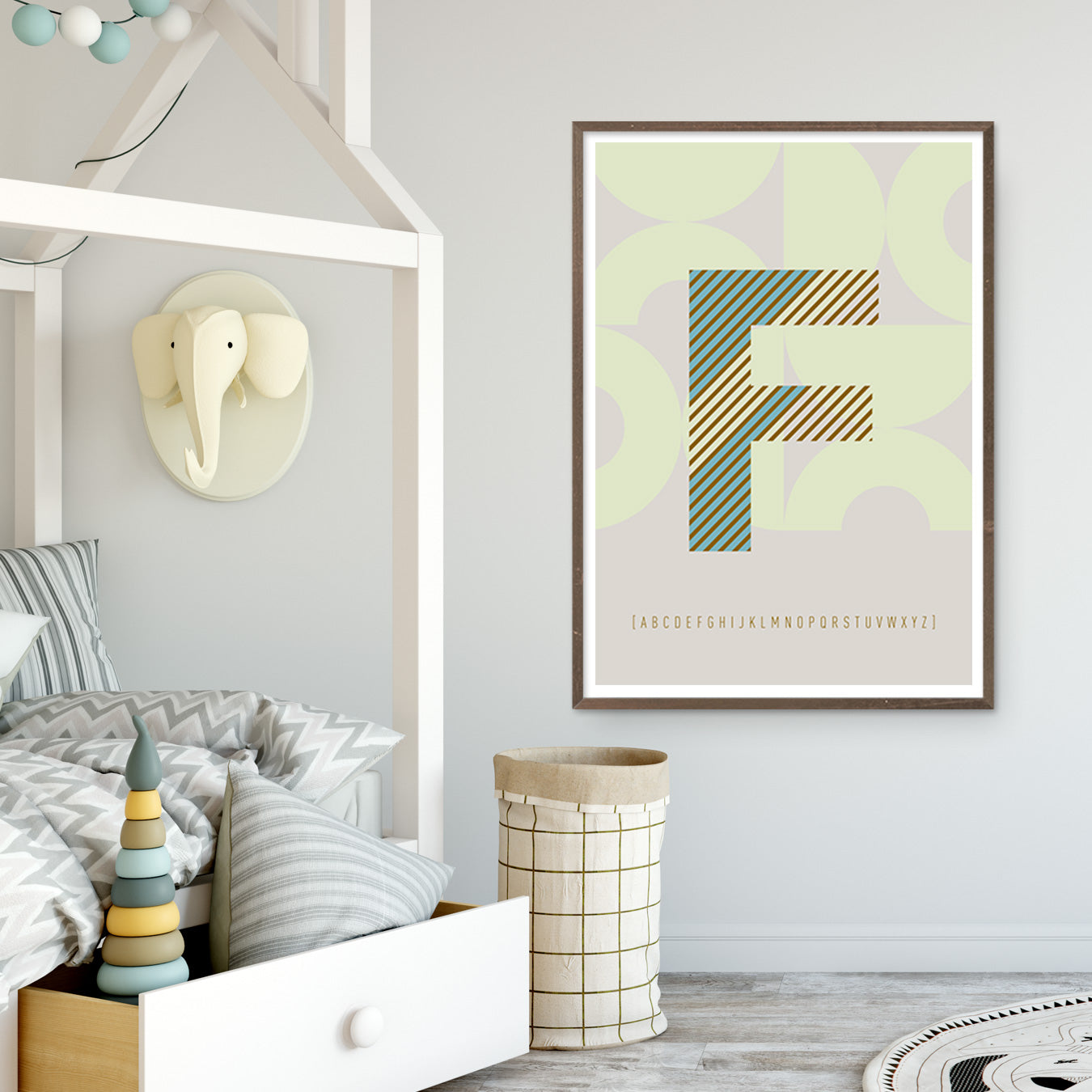 DRUCK ›F-TYPEFACE‹ / ABC, Wandbild, Typo-Poster, Kunstdruck, Alphabet, Typografie