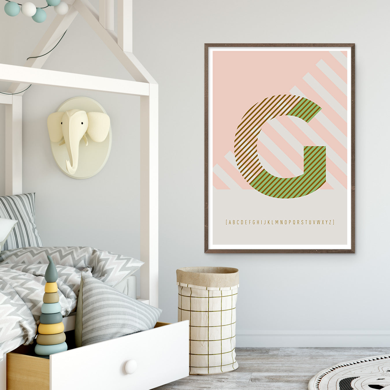 DRUCK ›G-TYPEFACE‹ / ABC, Wandbild, Typo-Poster, Kunstdruck, Alphabet, Typografie